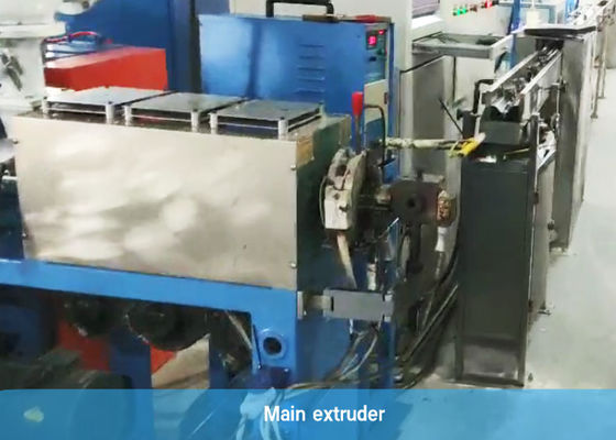 Einzelne Stahl-Draht-EVA Coating Machine Fiber Optic-Kabel-Fertigungsstraße des Kopf-21kw