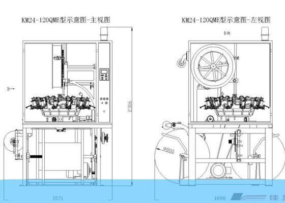 Industrielle 24 Kabel-Umflechtungsmaschine-Vertikale der Spindel-2200W